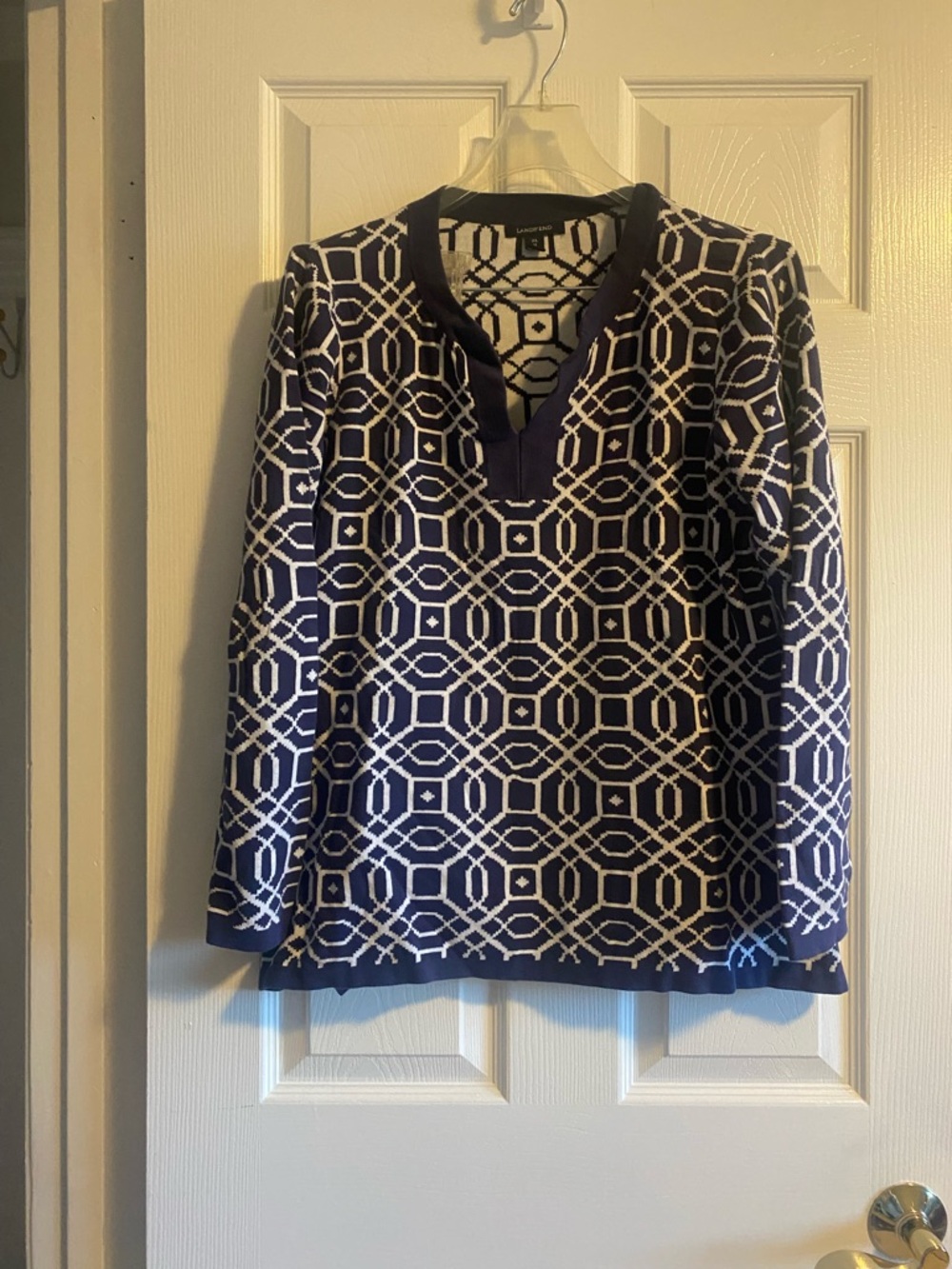 TWO Lands End Geometric Tunic spring sweaters
